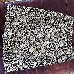 Floral Black and White Skirt